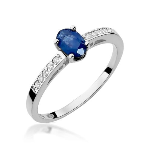 Pierścionek W0067 Szafir 0,70ct białe złoto