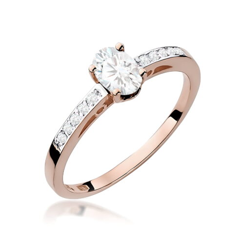 Pierścionek W0067 Diament laboratoryjny 0,40ct różowe złoto