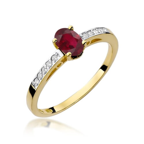 Pierścionek W0067 Rodolit 0,50ct żółte złoto