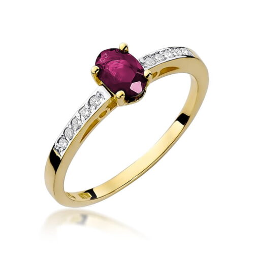Pierścionek W0067 Rubin 0,60ct żółte złoto