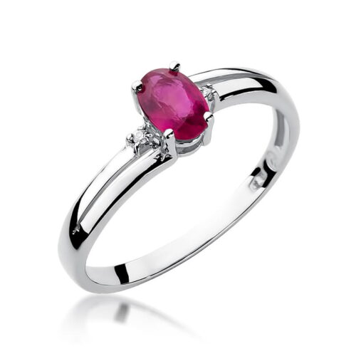 Pierścionek W0068 Rubin 0,60ct białe złoto