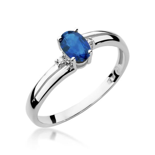 Pierścionek W0068 Szafir 0,70ct białe złoto