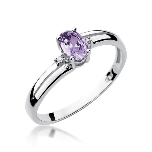 Pierścionek W0068 Tanzanit 0,40ct białe złoto
