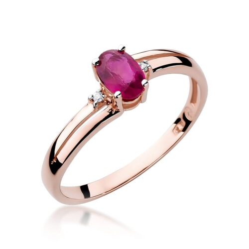 Pierścionek W0068 Rubin 0,60ct różowe złoto