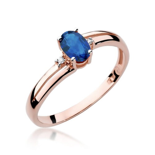 Pierścionek W0068 Szafir 0,70ct różowe złoto