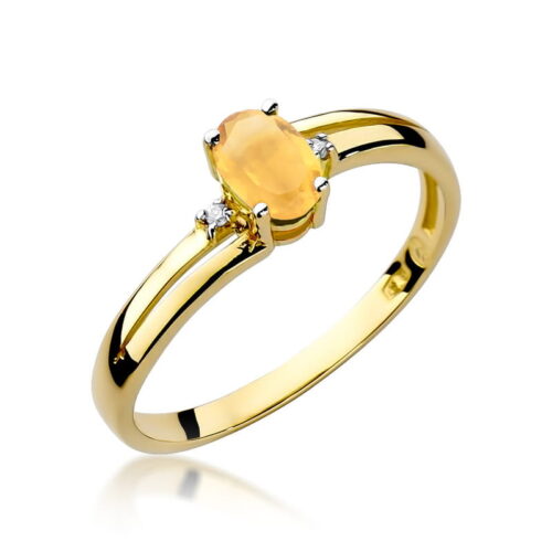 Pierścionek W0068 Cytryn 0,60ct żółte złoto