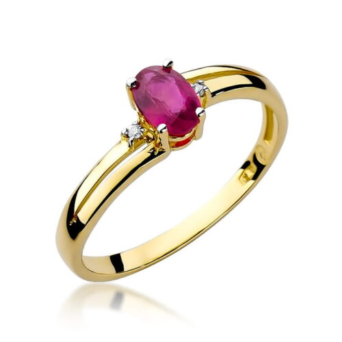 Pierścionek W0068 Rubin 0,60ct żółte złoto