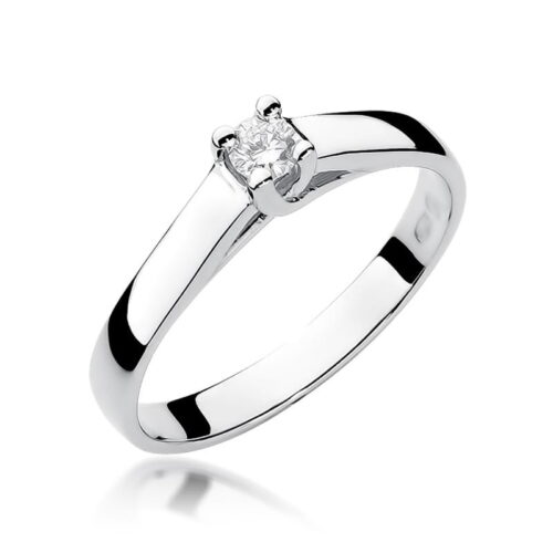 Pierścionek W0070 Diament 0,10ct białe złoto