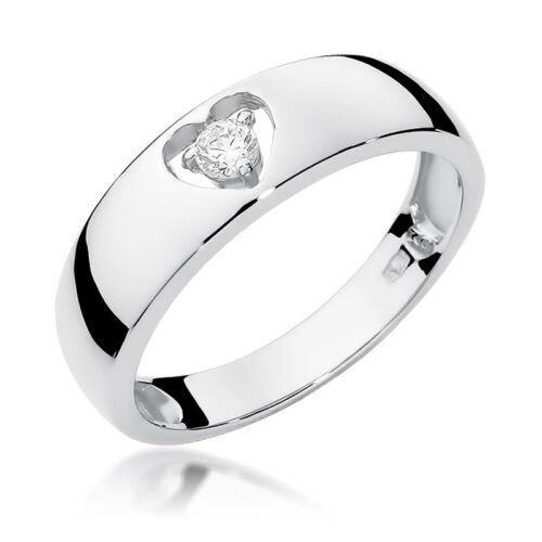 Pierścionek W0071 Diament 0,10ct białe złoto