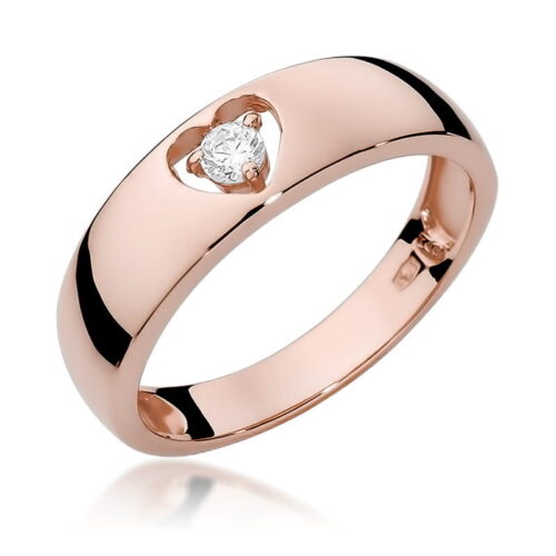 Pierścionek W0071 Diament 0,10ct różowe złoto