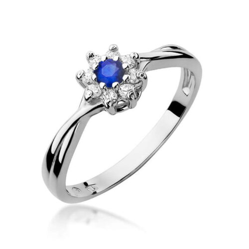Pierścionek W0072 Szafir 0,15ct białe złoto