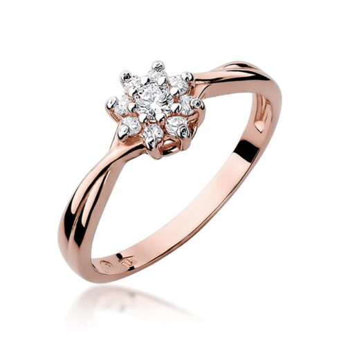 Pierścionek W0072 Diament 0,10ct różowe złoto
