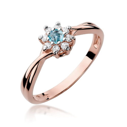 Pierścionek W0072 Topaz Swiss 0,15ct różowe złoto