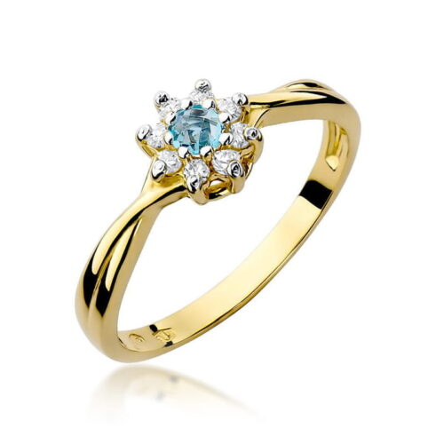 Pierścionek W0072 Topaz Swiss 0,15ct żółte złoto