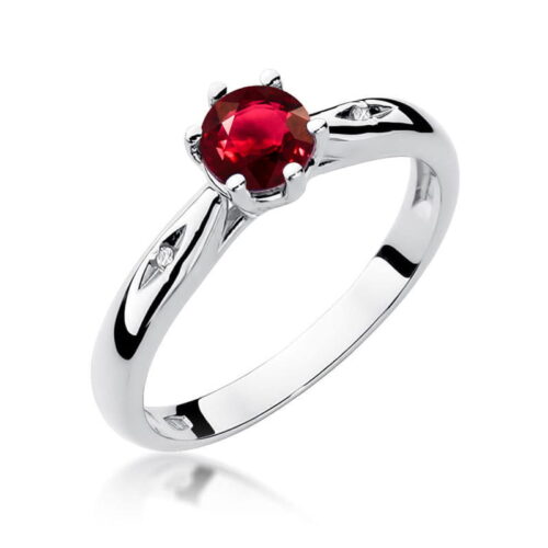 Pierścionek W0074 Rubin 0,60ct białe złoto