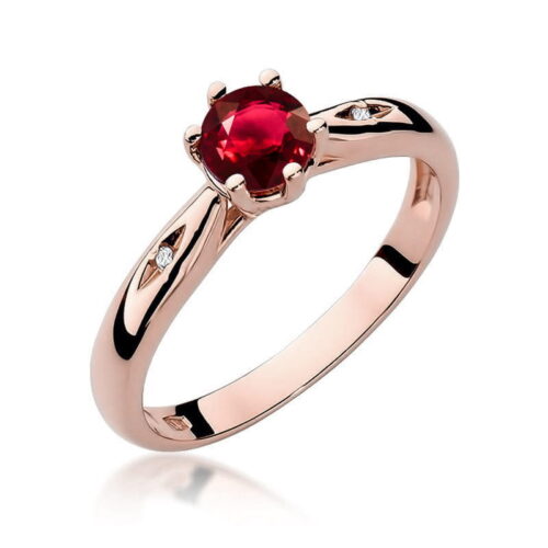 Pierścionek W0074 Rubin 0,60ct różowe złoto