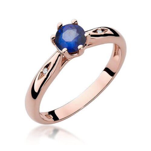 Pierścionek W0074 Szafir 0,50ct różowe złoto