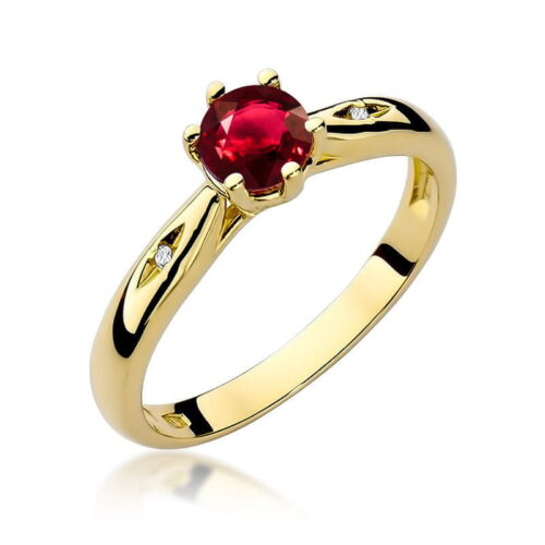 Pierścionek W0074 Rubin 0,60ct żółte złoto