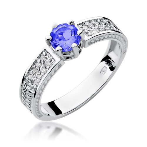 Pierścionek W0075 Tanzanit 0,50ct białe złoto