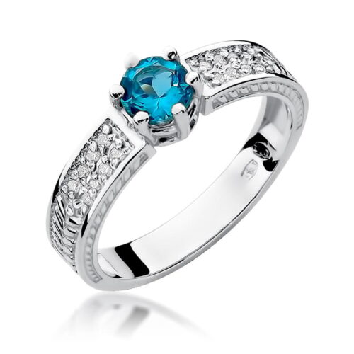 Pierścionek W0075 Topaz Swiss 0,50ct białe złoto