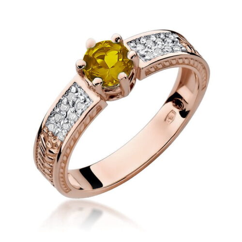 Pierścionek W0075 Cytryn 0,50ct różowe złoto