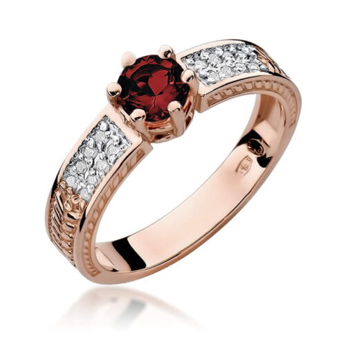 Pierścionek W0075 Rubin 0,60ct różowe złoto