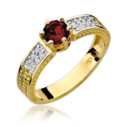 Pierścionek W0075 Rubin 0,60ct żółte złoto