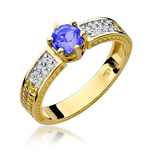 Pierścionek W0075 Tanzanit 0,50ct żółte złoto