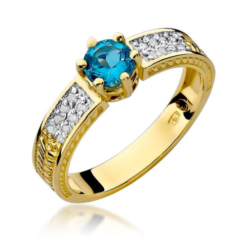 Pierścionek W0075 Topaz Swiss 0,50ct żółte złoto