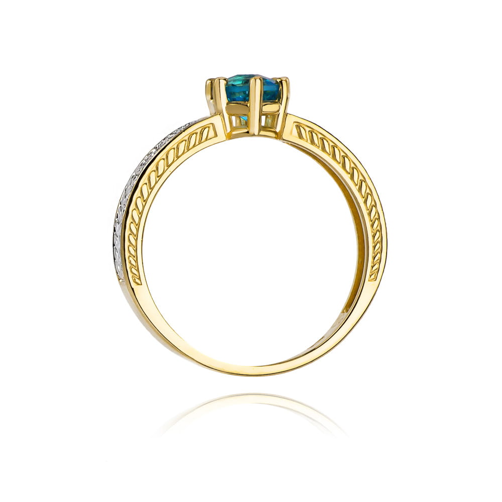 W0075.Z3.TOB.01_3 Złota bransoletka z trzema białymi kamieniami szlachetnymi.