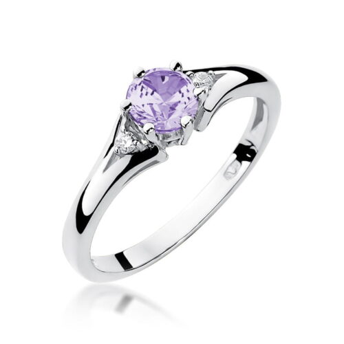 Pierścionek W0076 Ametyst 0,50ct białe złoto