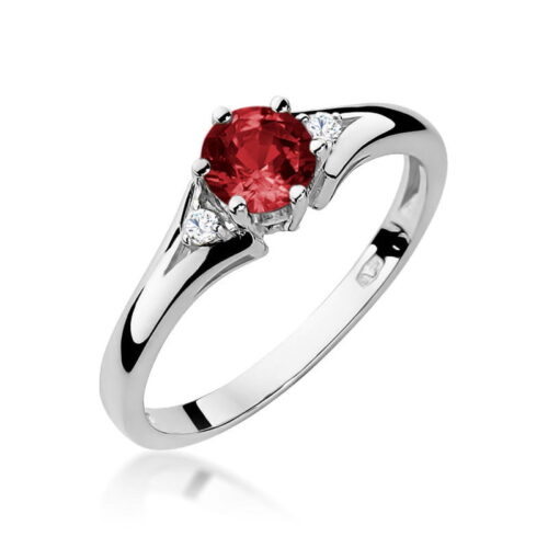 Pierścionek W0076 Granat 0,60ct białe złoto