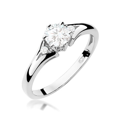 Pierścionek W0076 Diament laboratoryjny 0,50ct białe złoto