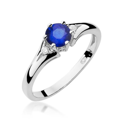 Pierścionek W0076 Szafir 0,50ct białe złoto