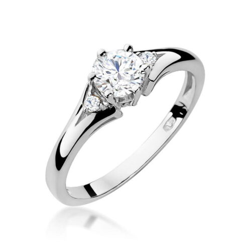 Pierścionek W0076 Biały Szafir 0,60ct białe złoto