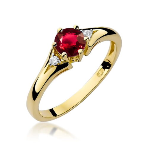 Pierścionek W0076 Rubin 0,60ct żółte złoto