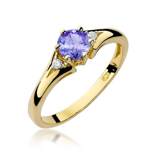 Pierścionek W0076 Tanzanit 0,50ct żółte złoto