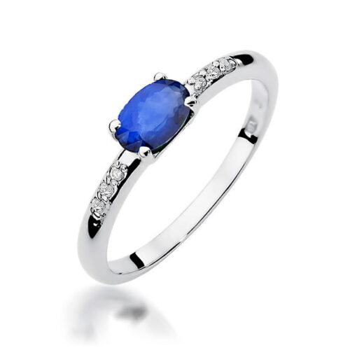 Pierścionek W0077 Szafir 0,70ct białe złoto
