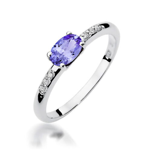 Pierścionek W0077 Tanzanit 0,40ct białe złoto