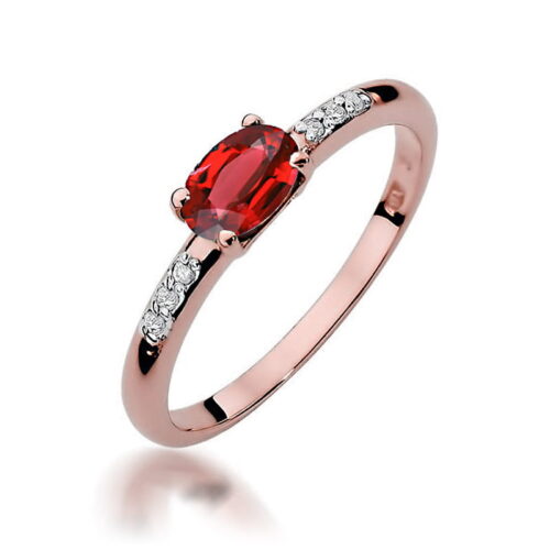 Pierścionek W0077 Rubin 0,60ct różowe złoto