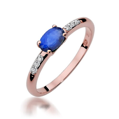 Pierścionek W0077 Szafir 0,70ct różowe złoto