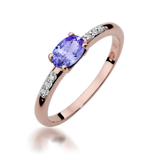 Pierścionek W0077 Tanzanit 0,40ct różowe złoto