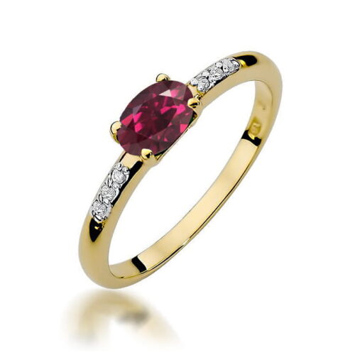 Pierścionek W0077 Rodolit 0,50ct żółte złoto