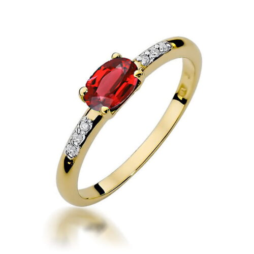Pierścionek W0077 Rubin 0,60ct żółte złoto