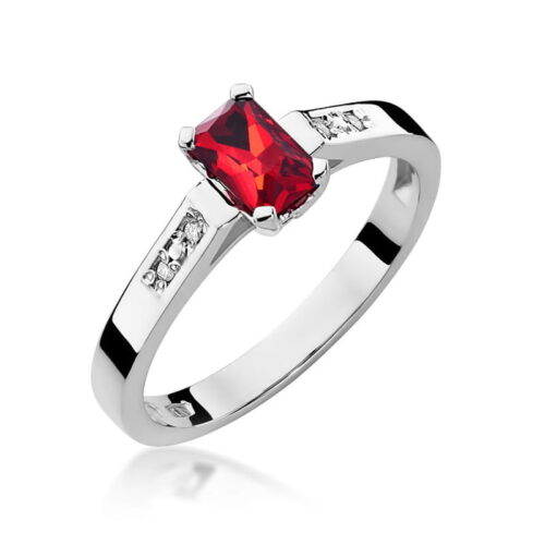 Pierścionek W0078 Rubin 0,80ct białe złoto