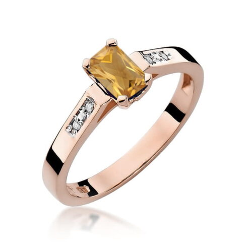 Pierścionek W0078 Cytryn 0,60ct różowe złoto
