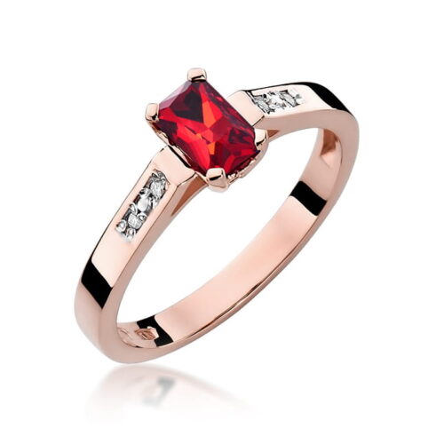 Pierścionek W0078 Rubin 0,80ct różowe złoto