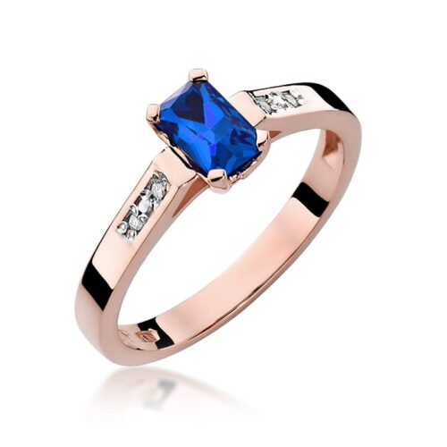 Pierścionek W0078 Szafir 0,60ct różowe złoto