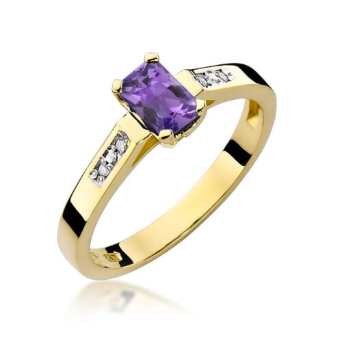 Pierścionek W0078 Ametyst 0,50ct żółte złoto