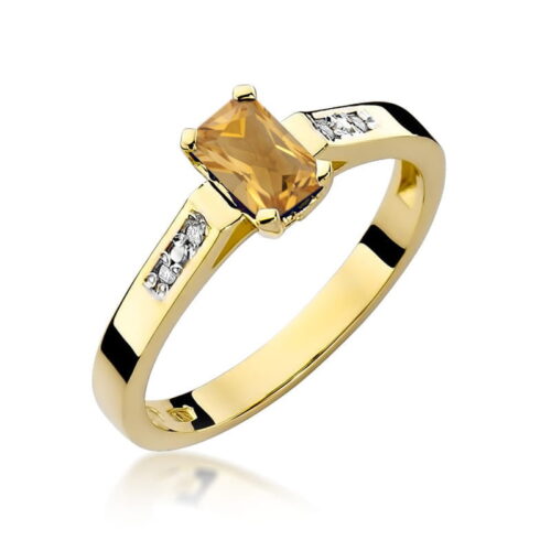 Pierścionek W0078 Cytryn 0,60ct żółte złoto